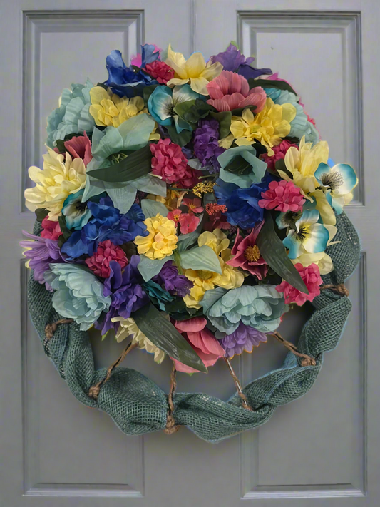 Blooming Rainbow Wreath