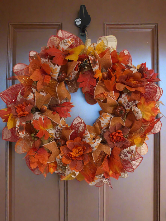 Fiery Ember Harvest Wreath