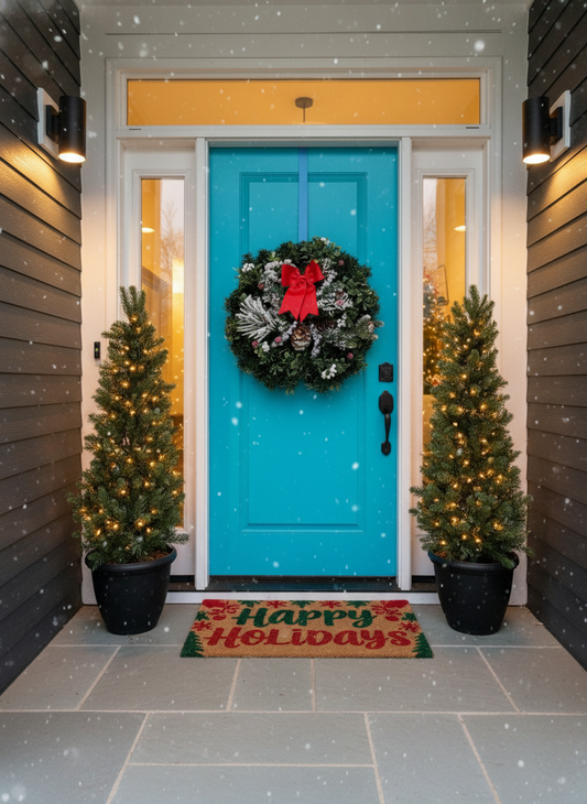 Frosted Cranberry Evergreen Wreath